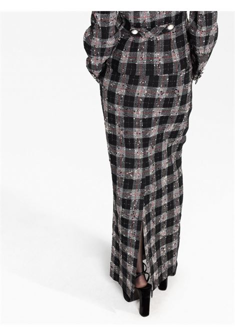 Black, grey and red checke maxi skirt - women ALESSANDRA RICH | FAB3461F4059900